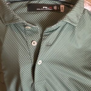Ralph Lauren SPORTX Men's Polo in Green Dot Pattern
